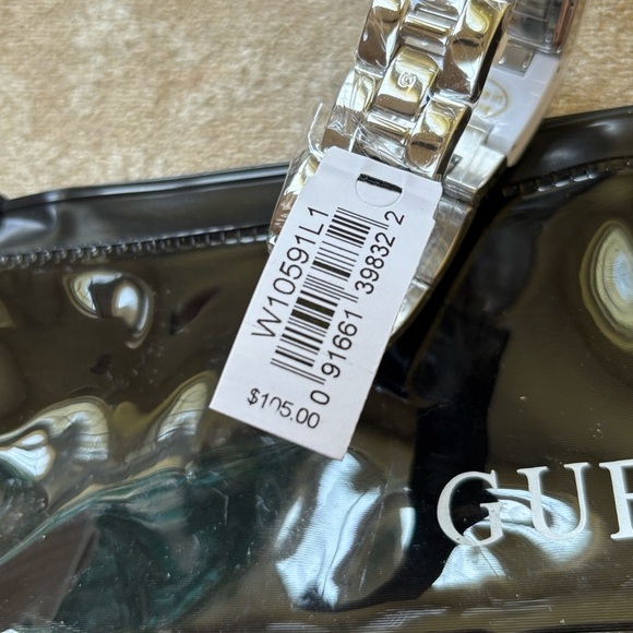 Brand New GUESS White & Silver Tone Watch Modern Square Analog Dial Y2K main image 7